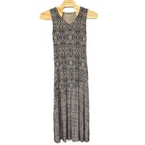 Soft Surroundings Brown Geometric Print Tank Maxi‎ Dress Womens XS